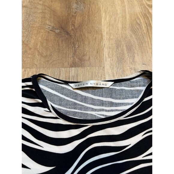 Y2K Peter Nygard Slinky Blouse Zebra Print Long Sleeve Top Lady Design S/M - Picture 4 of 8